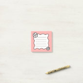 roze en witte bloemhart, golvende plakbriefjes post-it® notes (Op bureau)