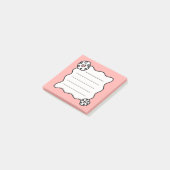 roze en witte bloemhart, golvende plakbriefjes post-it® notes (Schuin)