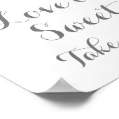 Roze en witte bloemige liefde is het zoete Sign Po Poster (Hoek)