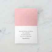 Roze en witte bloemige ontwerpsympathie dank je  kaart (Binnen)