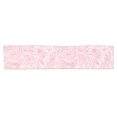 Roze en witte bloemige Paisley patroon Korte Tafelloper (Horizontaal)