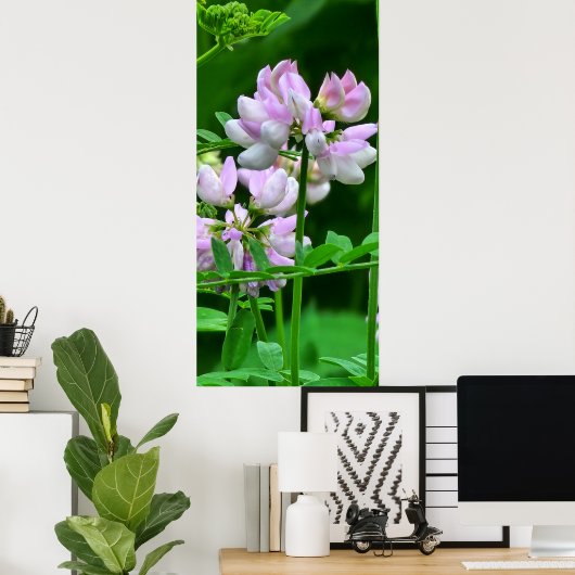 Roze en witte bloemknoppen poster (Thuiskantoor)