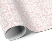 Roze en Witte Bloemmotief Kerstmis Cadeaupapier (Rol Hoek)
