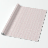 Roze en Witte Bloemmotief Kerstmis Cadeaupapier (Uitgerold)