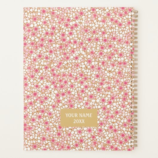 Roze en witte bloesem Chiyogami Planner (Achterkant)