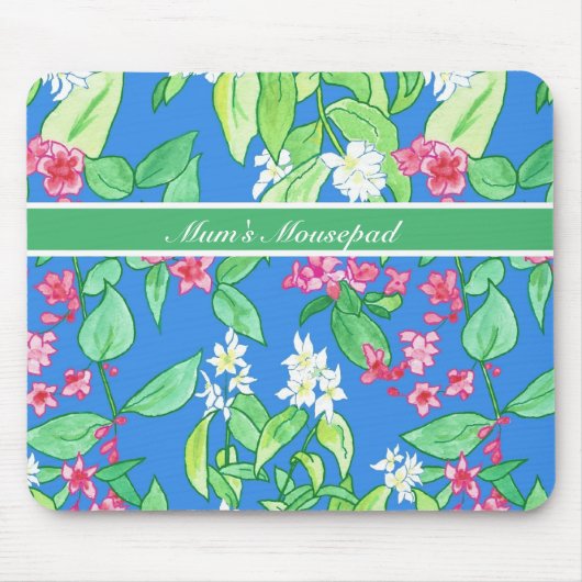 , roze en witte bloesem Mousepad Muismat (Voorkant)