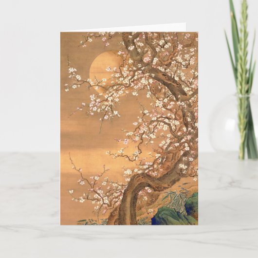 Roze en witte bloesems in Moonlight, Shizan Kaart (Voorkant)