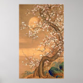 Roze en witte bloesems in Moonlight, Shizan Poster (Voorkant)