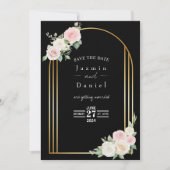 Roze en Witte Bloesems van de Schemerroos Bruiloft Save The Date (Voorkant)