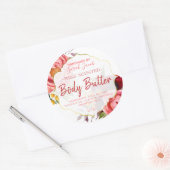  roze en witte body boterlabels ronde sticker (Envelop)