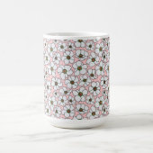 Roze en witte boho bloemen koffiemok (Center)