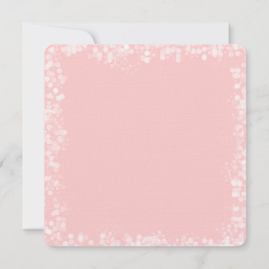 Roze en witte Bokeh bruiloft Kaart (Achterkant)