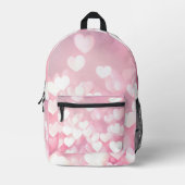 Roze en witte bokeh harten bedrukte rugzak (Voorkant)