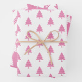 Roze en witte bomen inpakpapier vel (In situ)