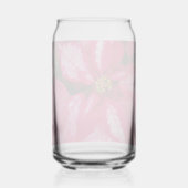 Roze en witte bonte Poinsettia vakantie Blikvorm Glas (Achterkant)