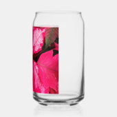Roze en witte bonte Poinsettia vakantie Blikvorm Glas (Links)