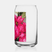 Roze en witte bonte Poinsettias vakantie Blikvorm Glas (Links)