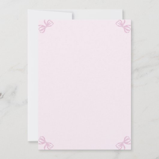 Roze en witte boog Eerste Heilige Communie Kaart (Achterkant)