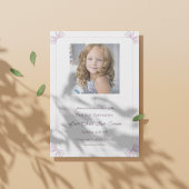 Roze en witte boog Eerste Heilige Communie Kaart