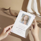 Roze en witte boog Eerste Heilige Communie Kaart