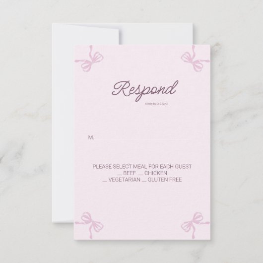 Roze en witte boog Eerste Heilige Communie RSVP (Achterkant)