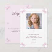 Roze en witte boog Eerste Heilige Communie RSVP (Voorkant / Achterkant)