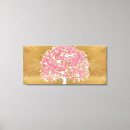 Roze en Witte Boom des Levens in de Hemel Canvas Afdruk