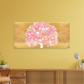 Roze en Witte Boom des Levens in de Hemel Canvas Afdruk (Insitu (Woonkamer))