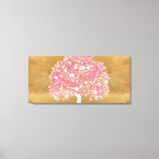 Roze en Witte Boom des Levens in de Hemel Canvas Afdruk (Voorkant)