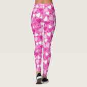 Roze en Witte Borstkanker Bewustzijn Harten Leggings (Achterkant)