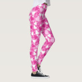 Roze en Witte Borstkanker Bewustzijn Harten Leggings (Rechts)