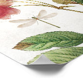  roze en witte botanische Rozen Poster (Hoek)