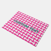 Roze en witte botten aangepast hormoon deurmat (Schuin)