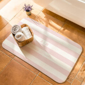 Roze en witte brede strepen monogram naam badmat