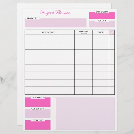 Roze en witte brochure briefhoofd (Voorkant / Achterkant)