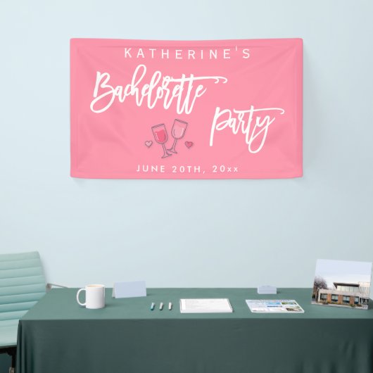 Roze en Witte Bruidsfeest Spandoek (Beurs)