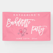 Roze en Witte Bruidsfeest Spandoek (Horizontaal)