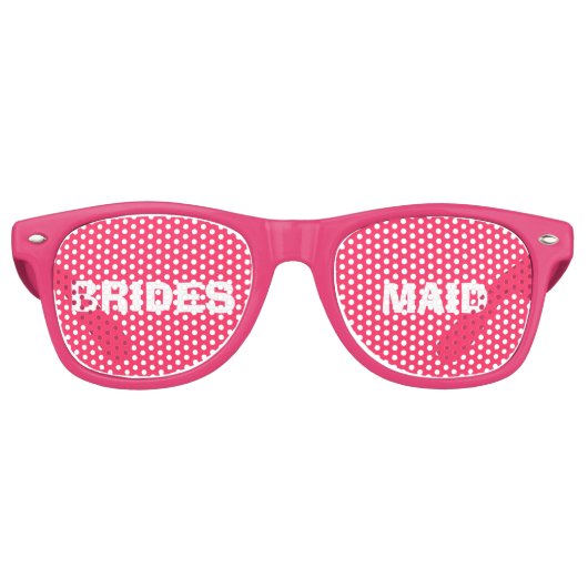 Roze en witte bruidsmeisje Party Eye Bril Retro Zonnebril (Voorkant)