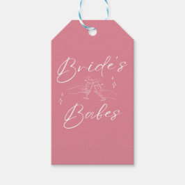 Roze en Witte Bruidsmeisjes Jurk  Cadeaulabel