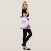 Roze en witte bruidsmeisjestas tote bag (Op model)