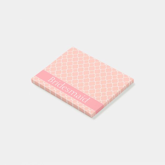 Roze en witte bruidsvlek post-it® notes (Schuin)