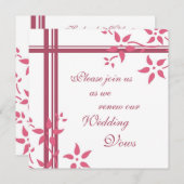 Roze en Witte bruiloft Nieuwe Uitnodigingen (Voorkant / Achterkant)