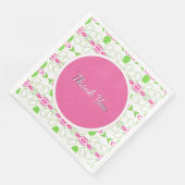 Roze en witte bruiloft servet (Hoek)