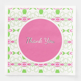 Roze en witte bruiloft servet