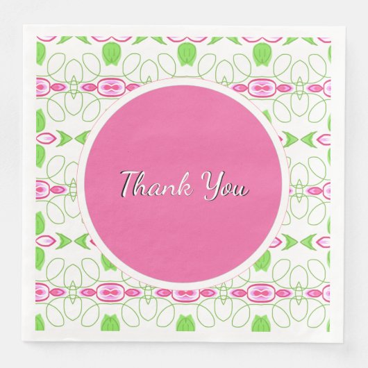 Roze en witte bruiloft servet (Voorkant)