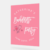 Roze en Witte Bruiloftsfeest Acryl Bord (Hoek)