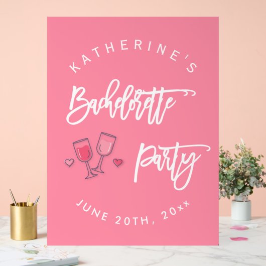 Roze en Witte Bruiloftsfeest Acryl Bord (Huwelijk)