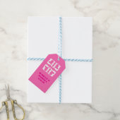 Roze en witte bubbelhartjes cadeaulabel (Met Touw)