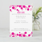 Roze en witte bubels Confetti bruiloft Kaart (Staand voorkant)