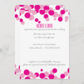 Roze en witte bubels Confetti bruiloft Kaart (Voorkant / Achterkant)